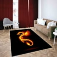 thumbnail image 1 of Black Rug, Cute Rugs, 3D Printed Rug, Dragon Rug, Fire Dragon Rug, Machine Washable Rugs, Salon Rug, Animal Rugs, Kitchen Rug, Cool Rug, 3.3'x5' - 100x150 cm, 1 of 8