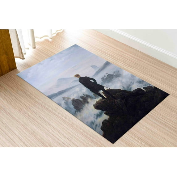 Black Rug, Famous Rug, Large Rug, Home Decor Rugs, Non Slip Rugs, Indoor Rug, Wanderer Above the Sea of Fog Rugs, Wedding Rug, Man Cave Rug, 3.9'x5.9' - 120x180 cm