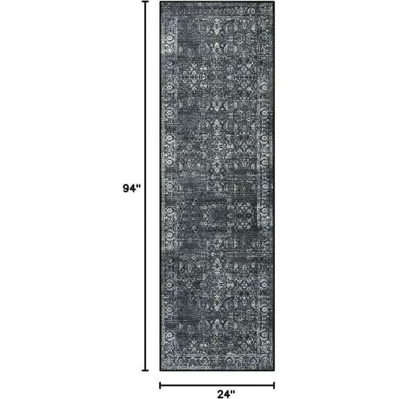 Black Rug Runners for Hallways with Rubber Backing