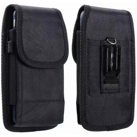 Black Rugged Carabiner Cell Phone Case is Compatible with Cricket Magic, Outlast, Icon 5