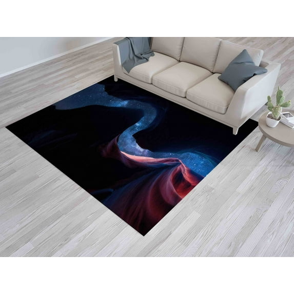 Black Rugs, Modern Rugs, Living Room Rug, View Rug, Milk Way Rugs, Area Rugs, Starry Sky Landscape Rug, Office Rugs, Custom Rugs, Home Decor, 2.6'x4' - 80x120 cm