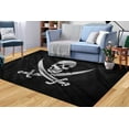 thumbnail image 1 of Black Rugs, Modern Rug, Thick Rug, Large Rug, Pirates Flag Rug, Non Slip Rug, Kitchen Rug, Modern Rug Gift For Him Rugs, Bathroom Rugs, 2.6'x5' - 80x150 cm, 1 of 9