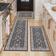 thumbnail image 1 of Black Runner Rugs 2x3+2x4+2x5 3-Piece Kitchen Floor Mat Set, 1 of 9