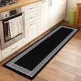 thumbnail image 1 of Black Runner Rugs 2x6 ft Greek Chinese Style Border Geometric Washable Hallway Rugs Non-Slip Floor Mats Absorbent Carpet Bedside Runners for Bedroom Kitchen Bathroom Laundry Room, 1 of 9