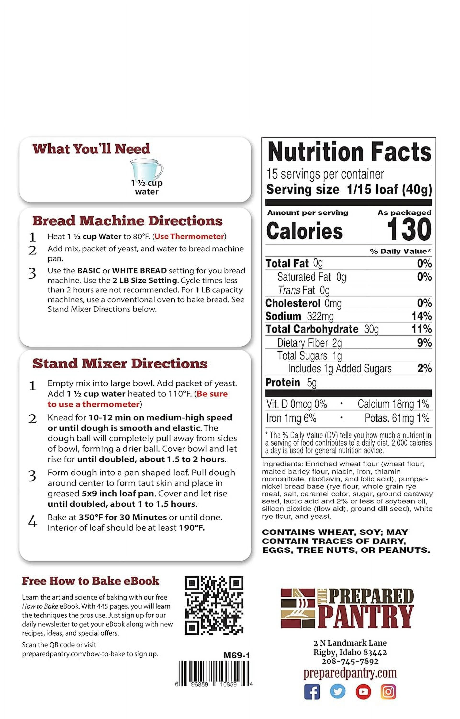 Black Russian Pumper Gourmet Bread Mix; Single Pack; For Bread Machine