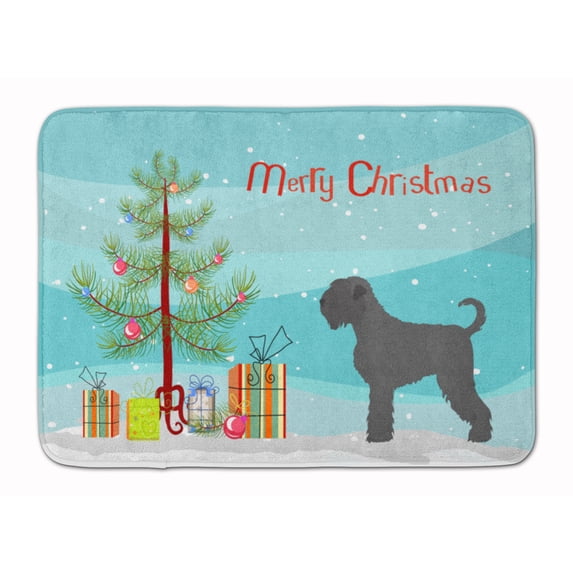 Black Russian Terrier Christmas Machine Washable Memory Foam Mat