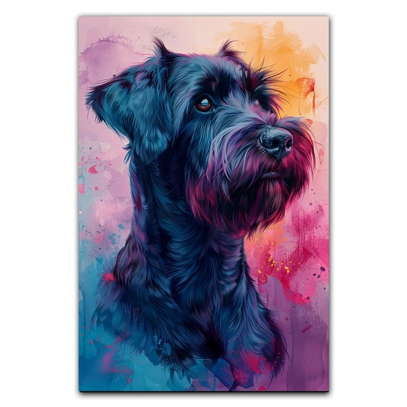 Black Russian Terrier Dog Wall Art Black Russian Terrier Picture Poster Print Funny Colorful Animal Pop Artwork for Living Room Bedroom Bathroom Home Decor