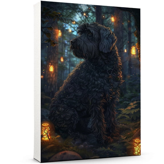 Black Russian Terrier Dog Watercolor Art Poster - Black Russian Terrier Dog Canvas Wall Art For Bedroom Decor - Office Wall Art - Cute Things
