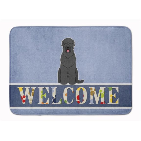 Black Russian Terrier Welcome Machine Washable Memory Foam Mat