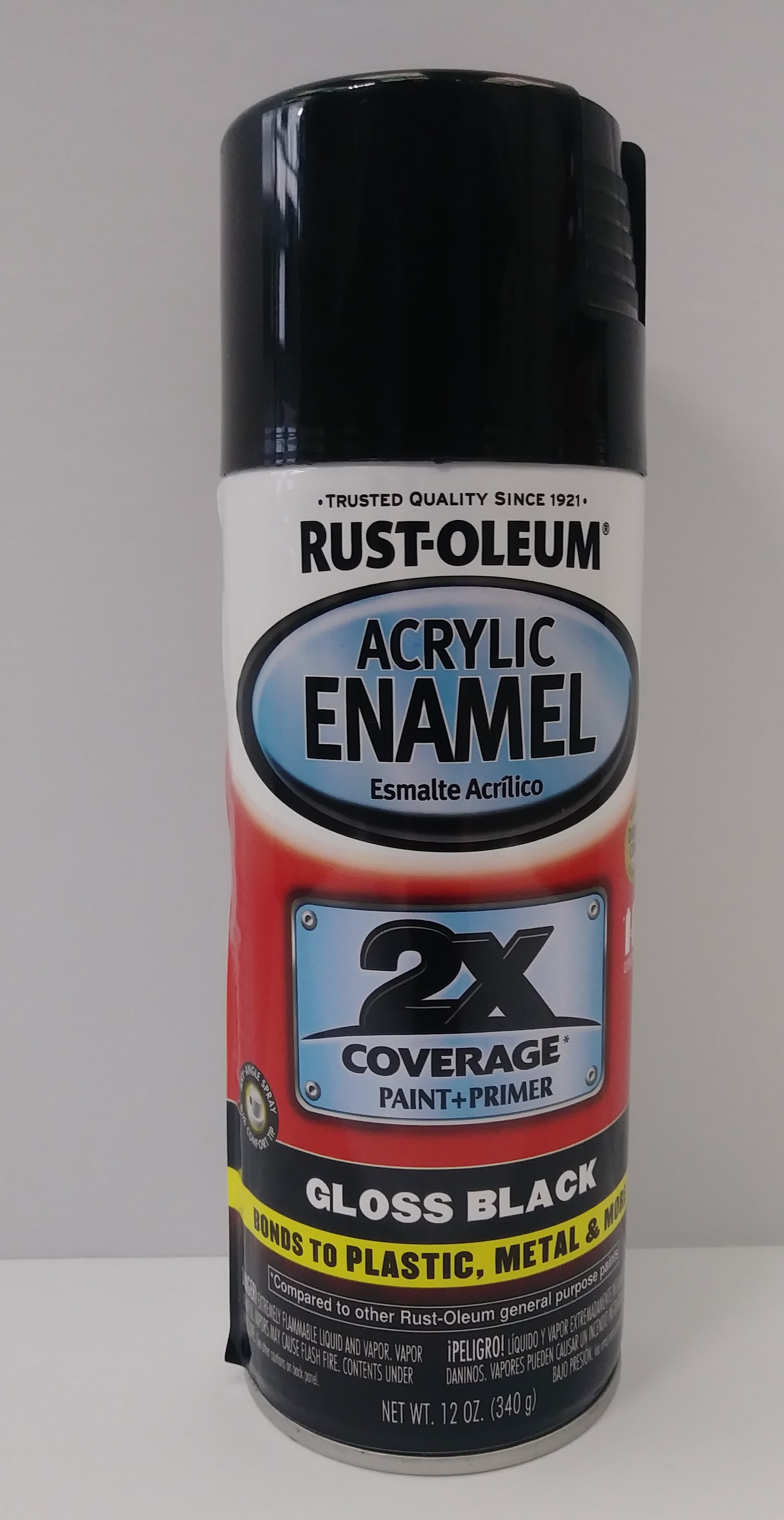 Black, Rust-Oleum Acrylic Enamel Gloss Spray Paint, 12 oz