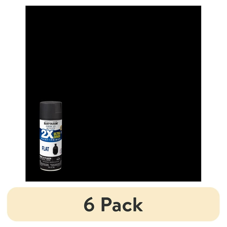 Black, Rust-Oleum American Accents 2X Ultra Cover Ultra Matte Spray Paint,  12 oz