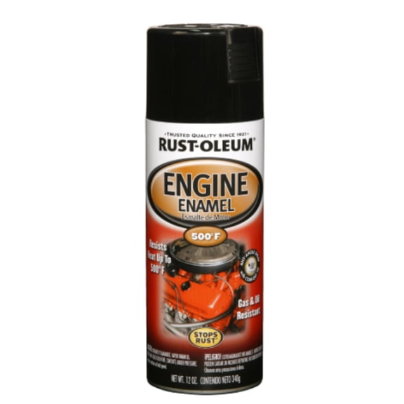 Black, Rust-Oleum Automotive Engine Enamel Gloss Spray Paint-248932, 12 oz