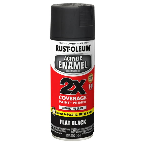 Black, Rust-Oleum Automotive Gloss Acrylic Enamel 2X Spray Paint-271918, 12 oz