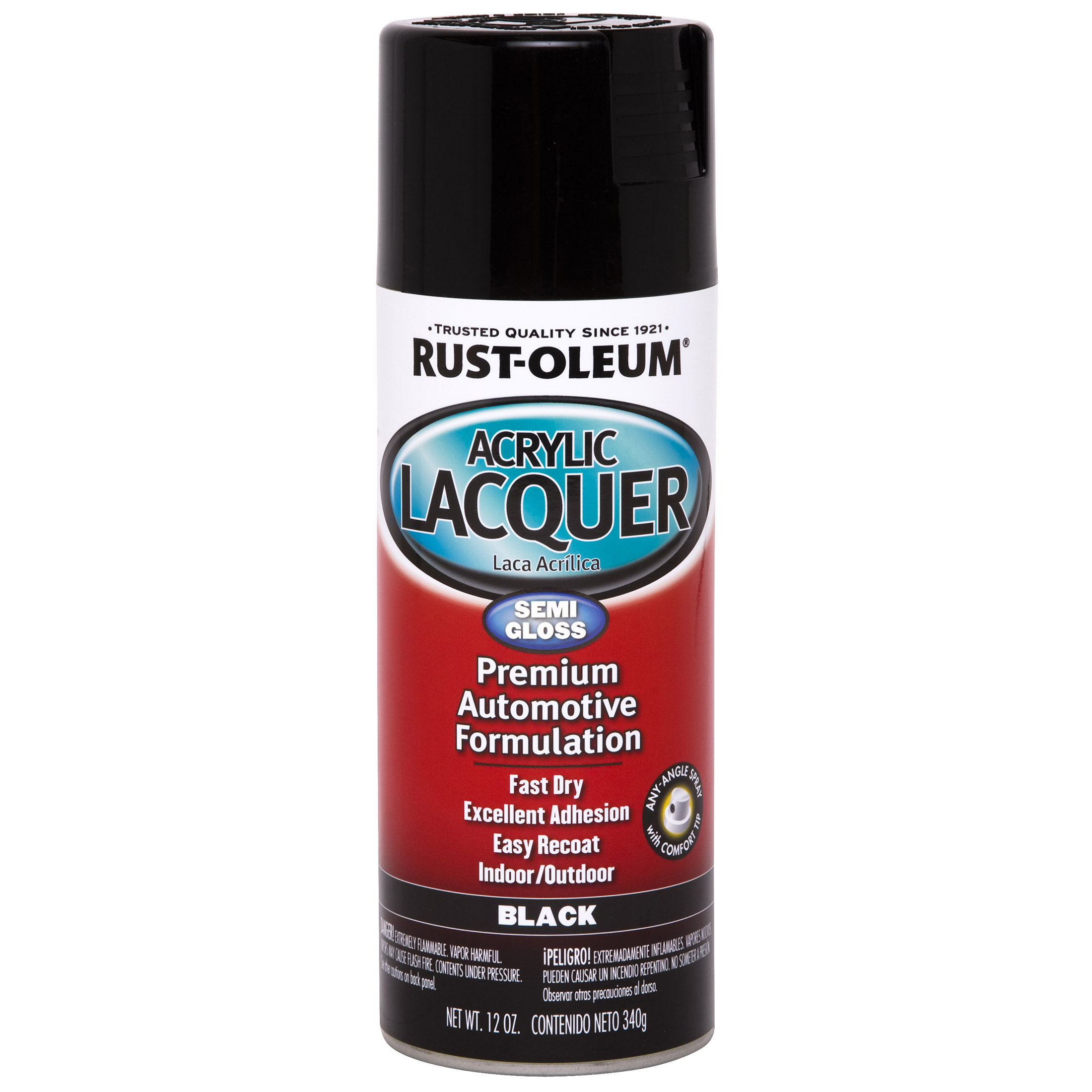 Black, Rust-Oleum Automotive Gloss Acrylic Lacquer Spray Paint-253365, 12 Oz - image 1 of 9