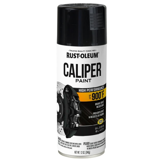 Black, RustOleum Automotive Gloss Caliper Spray Paint251592, 12 oz, 6