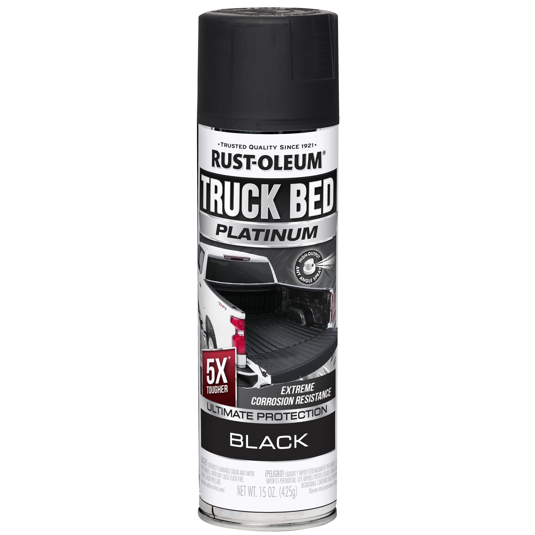 Rust-Oleum Automotive Platinum Series Truck Bed Coating Textured Flat Spray Paint, Black, 15 oz