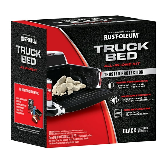 2 Pack, Black, Rust-Oleum Automotive Roll-On Truck Bed Kit-382628, 1 Gal
