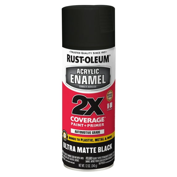 6 Pack, Black, Rust-Oleum Automotive Ultra Cover 2X Matte Spray Paint-372699, 12 oz
