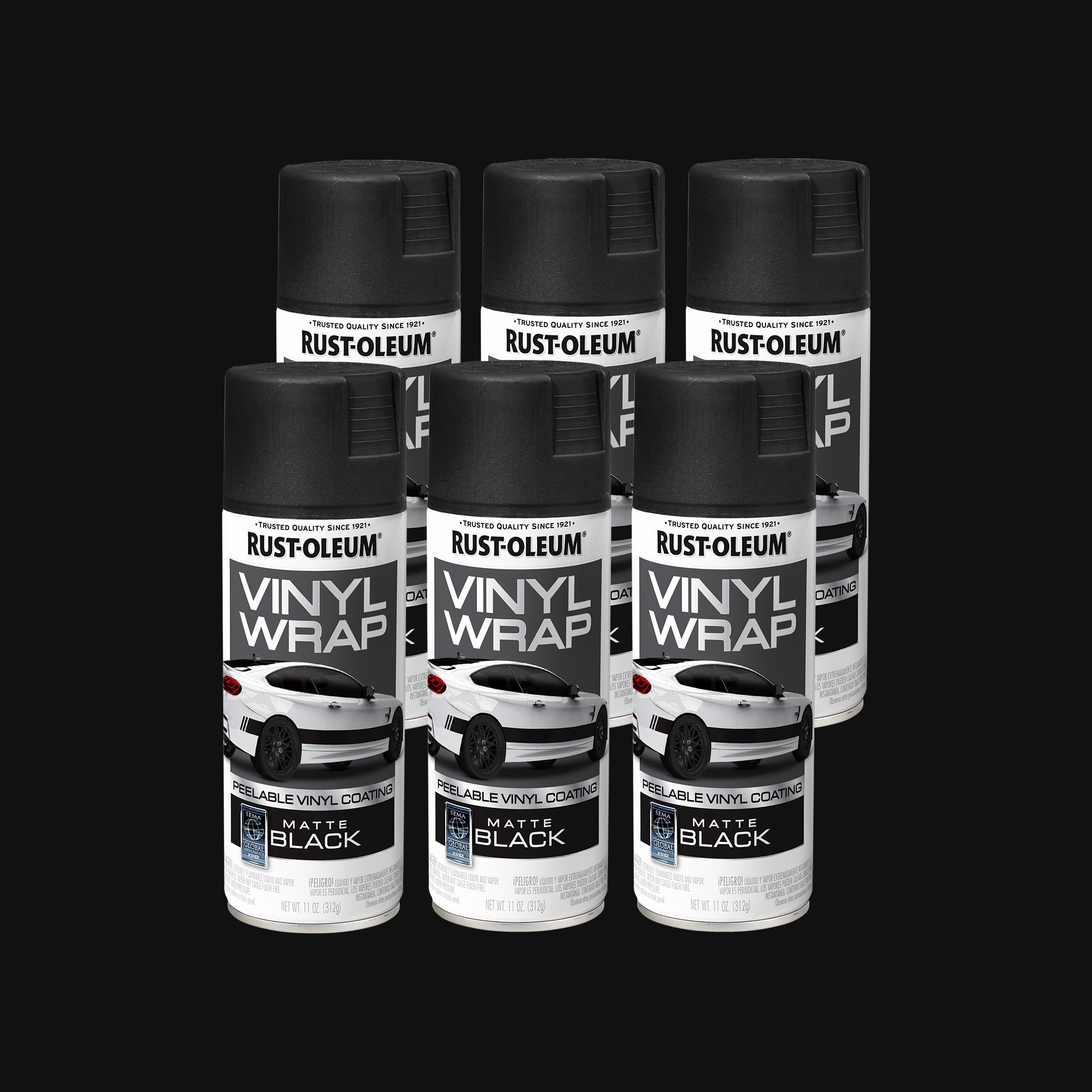 paint　904545 6 Pack, Black, Rust-Oleum Automotive Vinyl Wrap Matte Spray Paint