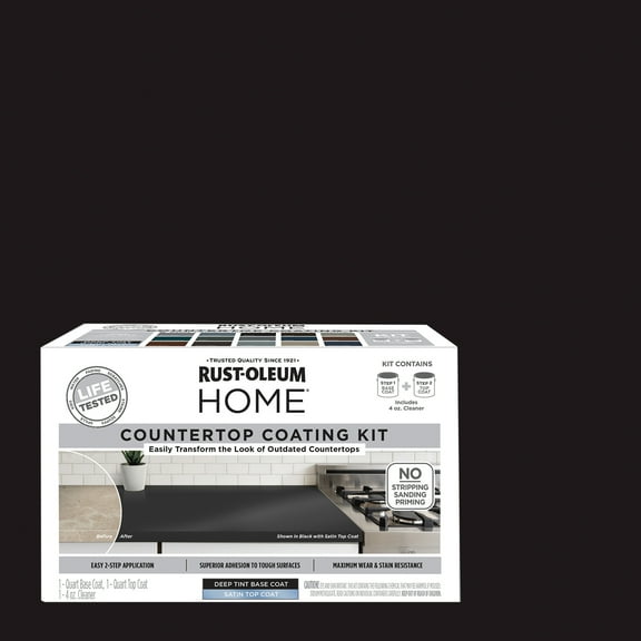 Black, Rust-Oleum HOME Countertop Satin Coating Kit-38496301T, Quart