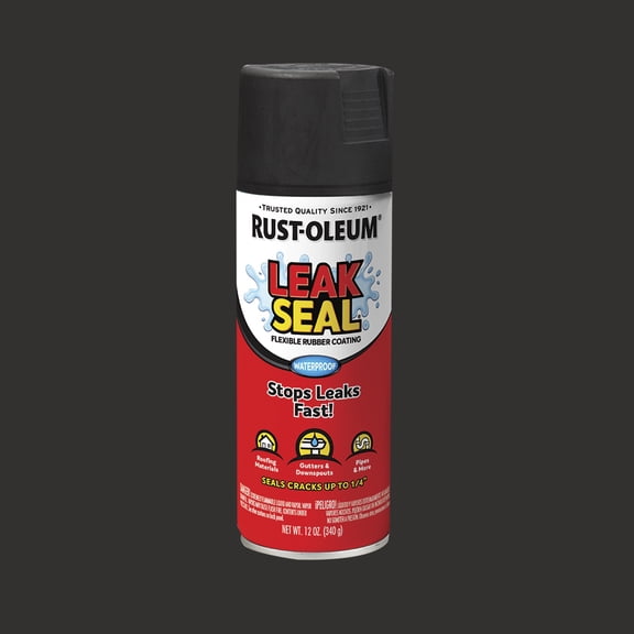 Black, Rust-Oleum LeakSeal Flexible Rubber Coating Spray-265494, 12 oz