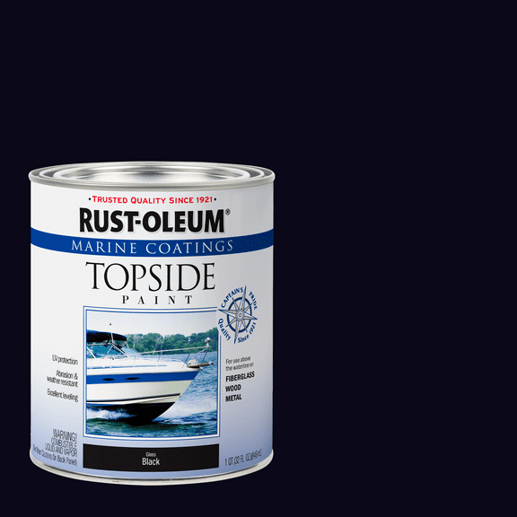 Black, Rust-Oleum Marine Coatings Topside Gloss Paint-396962, 1 qt