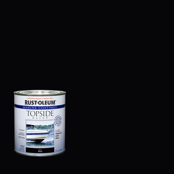 Black, RustOleum Marine Gloss Topside Paint 207006, Quart 4 Pack