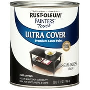 Black, Rust-Oleum Painter's Touch Ultra Cover Semi-Gloss, Quart, 2 Pack