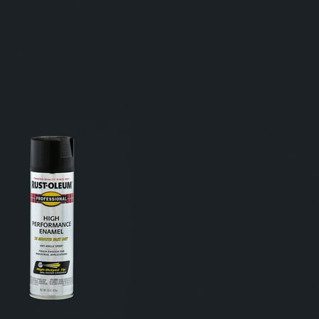 6 Pack, Black, Rust-Oleum Professional High Performance Flat Enamel Spray Paint-7578838, 15 oz