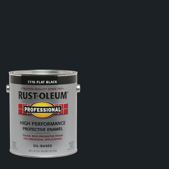 2 Pack, Black, Rust-Oleum Professional High Performance Flat Protective Enamel Paint- Gallon