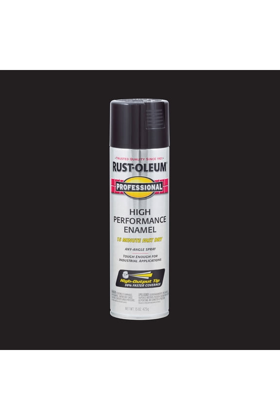 Black, Rust-Oleum Professional High Performance Gloss Enamel Spray Paint-7579838, 15 oz