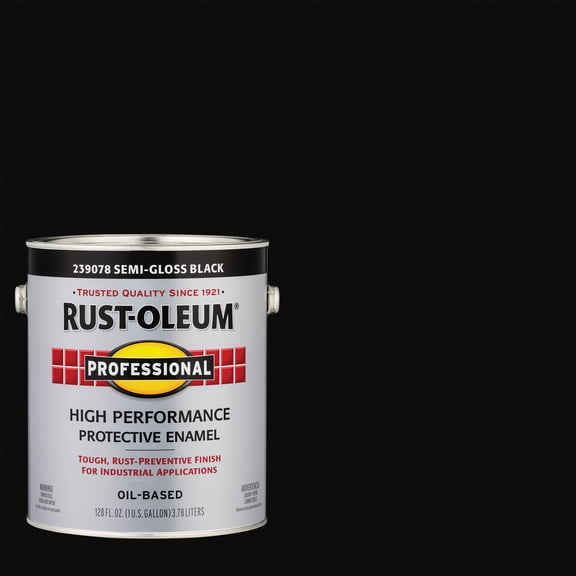 2 Pack, Black, Rust-Oleum Professional High Performance Semi-Gloss Protective Enamel Paint- Gallon