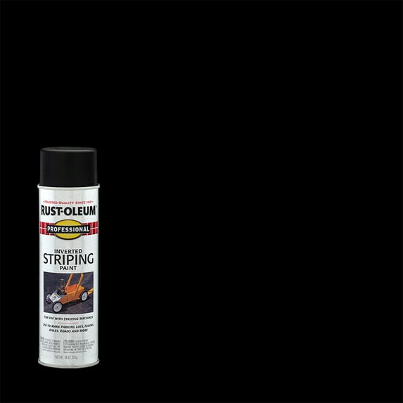 6 Pack, Black, Rust-Oleum Professional Inverted Striping Paint Spray-2578838, 18 oz