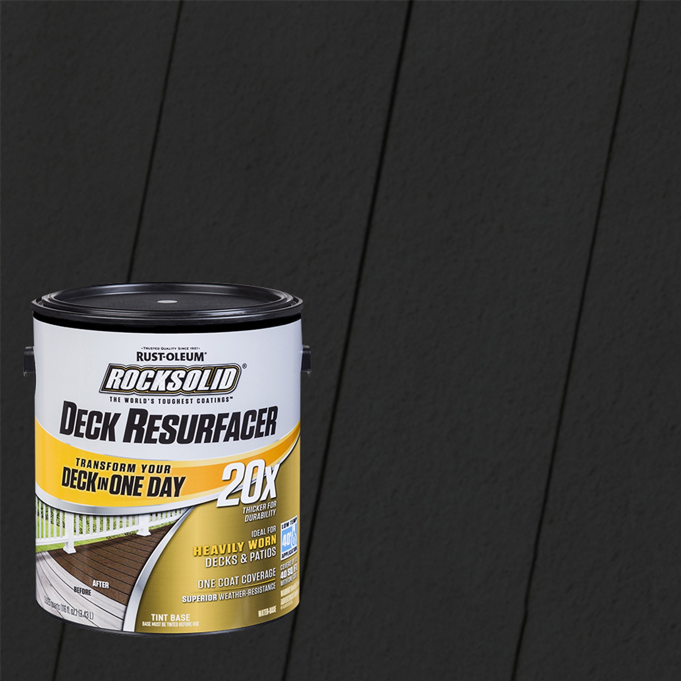 Black Rust Oleum RockSolid 20X Exterior Wood Deck Resurfacer 319361T Gallon Walmart