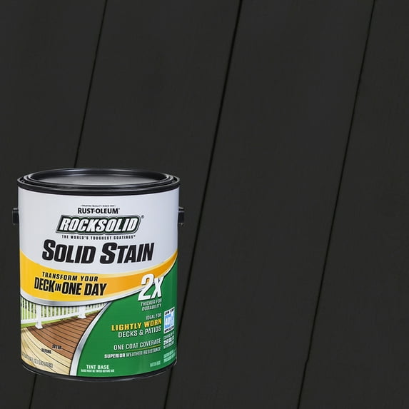 Black, Rust-Oleum RockSolid 2X Solid Exterior Wood Deck Stain-319736T, Gallon