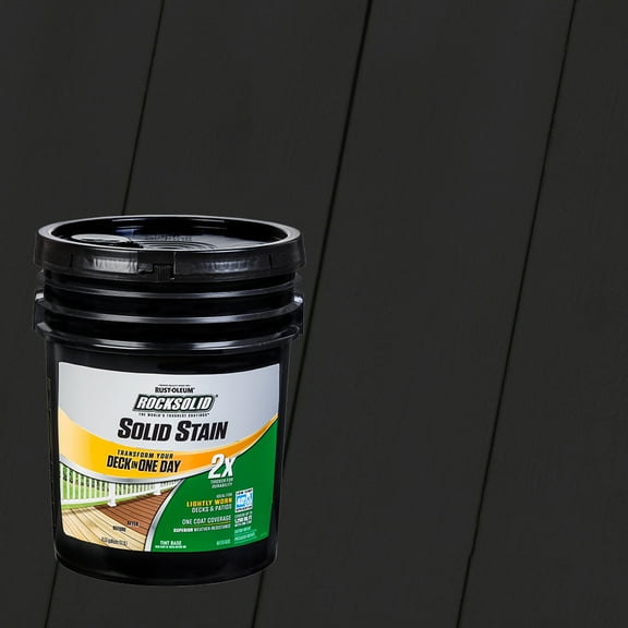 Black, Rust-Oleum RockSolid 2X Solid Exterior Wood Deck Stain-319796T, 5 Gallon