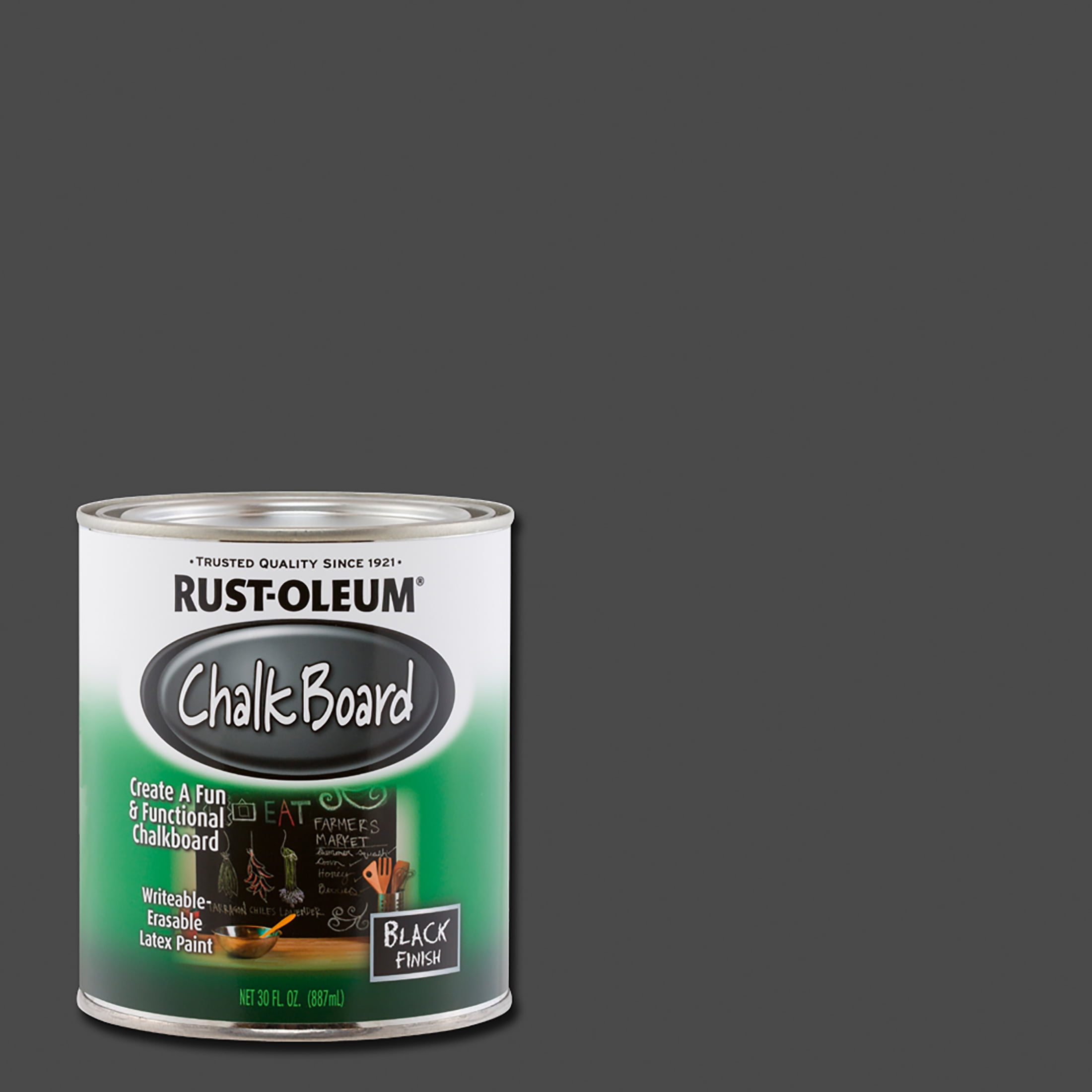  Rust-Oleum 301450 Specialty Chalkboard Brush-On Paint, 30 oz,  Flat Black : Everything Else