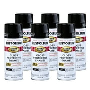 Black Rust-Oleum Stops Rust Advanced Gloss Protective Enamel Spray Paint, 6 Pack