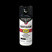 Black, Rust-Oleum Stops Rust Custom Sprays 5 in 1 Gloss Spray Paint-376884, 12 oz