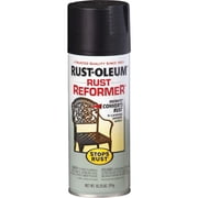 Black, Rust-Oleum Stops Rust, Rust Reformer Flat Spray Paint- 215215, 10.25 oz