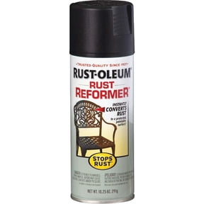Black, Rust-Oleum Stops Rust, Rust Reformer Flat Spray Paint- 215215, 10.25 oz