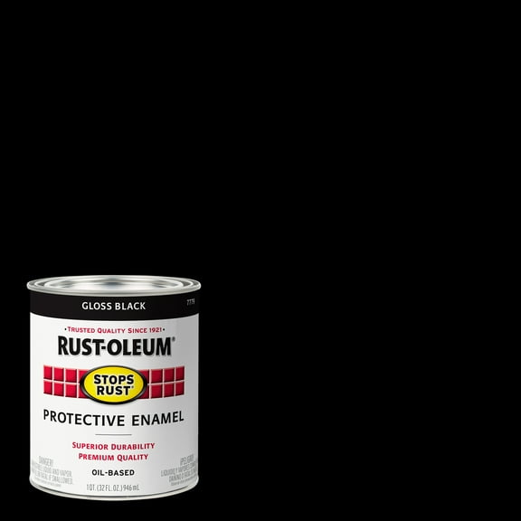 4 Pack, Black, Rust-Oleum Stops Rust Gloss Protective Enamel- 7779504, Quart