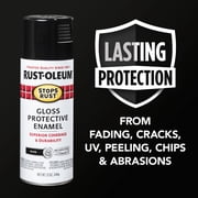 Black, Rust-Oleum Stops Rust Protective Enamel Gloss Spray Paint-7779830, 12 oz
