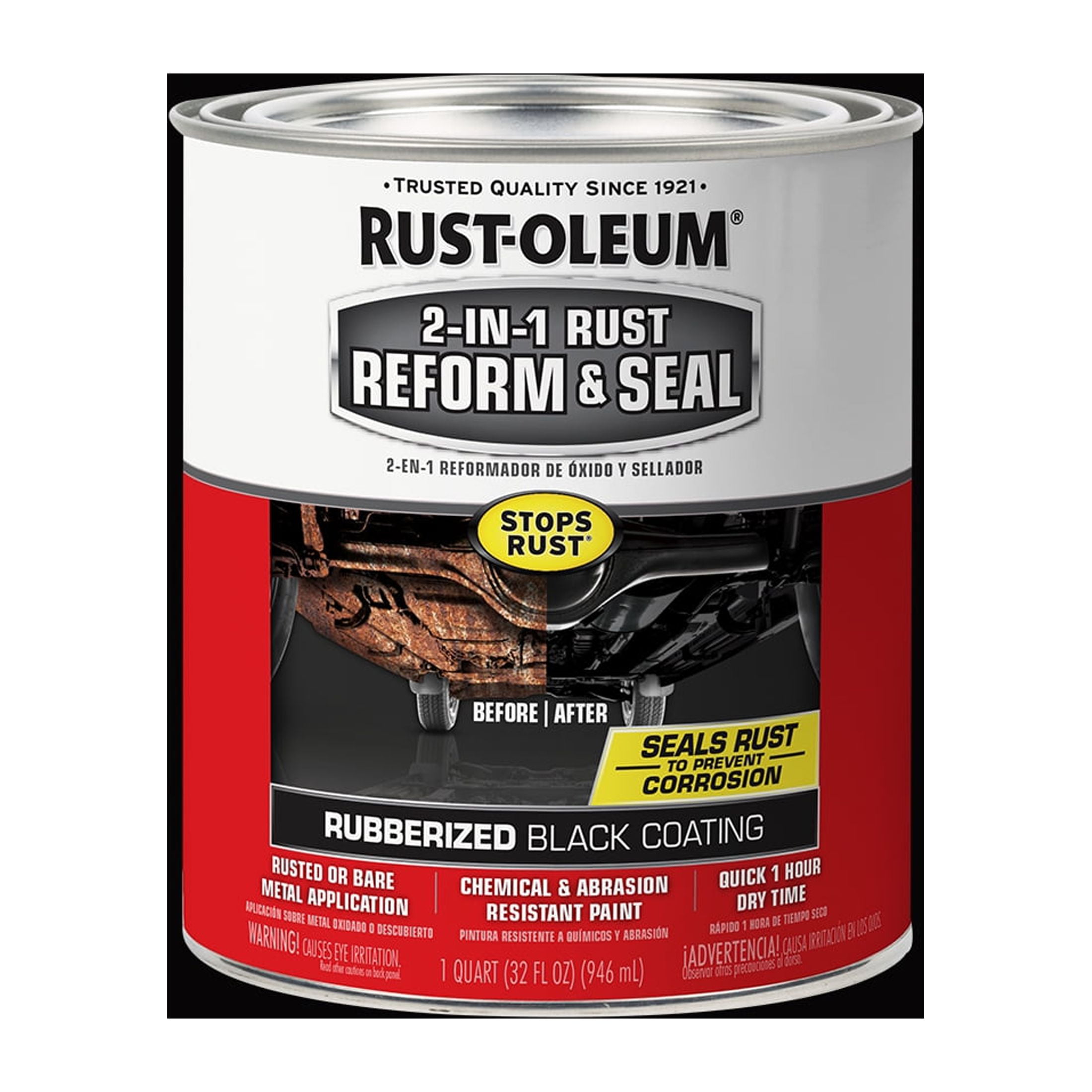 Black, RustOleum Stops Rust Reform and Seal344763, Quart