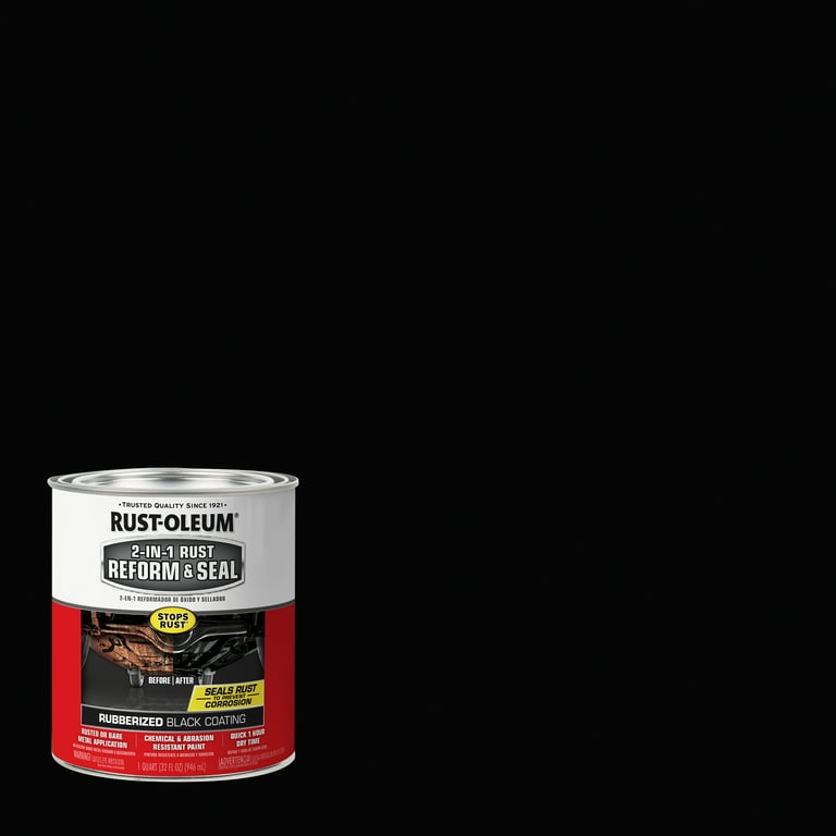 Black Rust Oleum Stops Rust Reform and Seal 344763 Quart