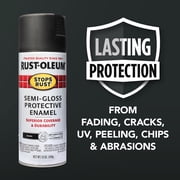 Black, Rust-Oleum Stops Rust Protective Enamel Semi-Gloss Spray Paint-7798830, 12 oz