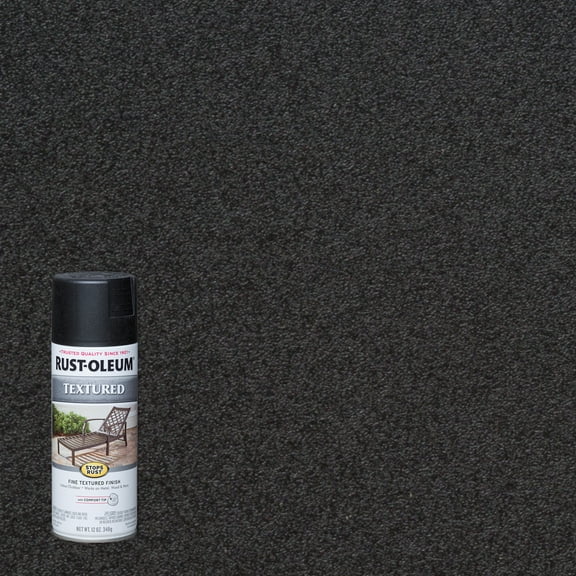 Black, Rust-Oleum Stops Rust Textured Spray Paint-7220830, 12 oz