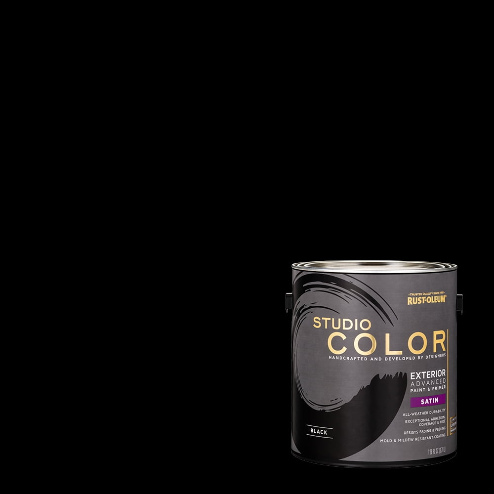 Black, Rust-Oleum Studio Color Paint + Primer Exterior Satin, Gallon, 2 Pack