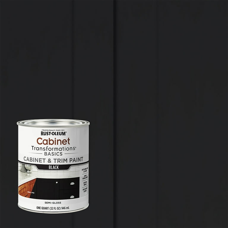 Rust-Oleum 372012 Cabinet & Trim Paint Semi- Gloss Black Quart