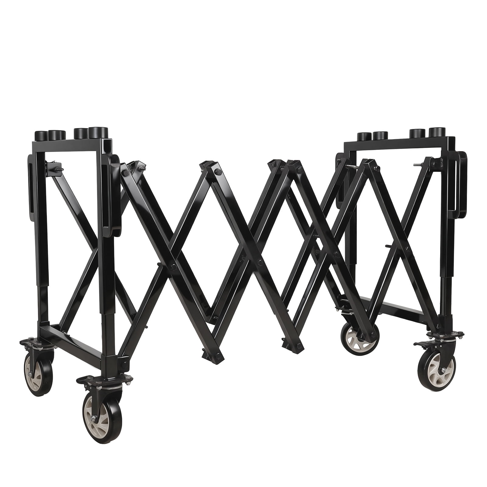 Black Rust-Resistant Carbon Steel Mortuary Cart, Heavy Duty Hand Truck, Foldable Funeral Casket Stand with Brakes for Funeral Home